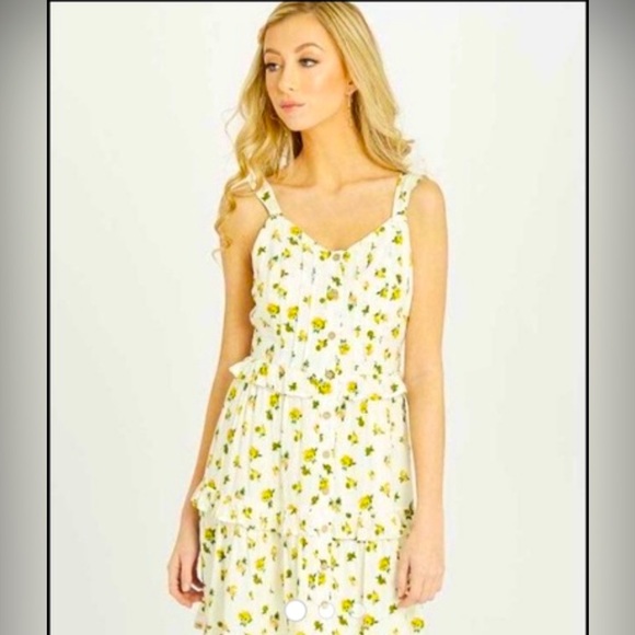 Altar’d State fruit print Dress Size M. Excellent condition tie front or back - Picture 1 of 10